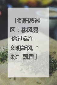 衡阳蒸湘区：移风易俗过端午 文明新风“粽”飘香