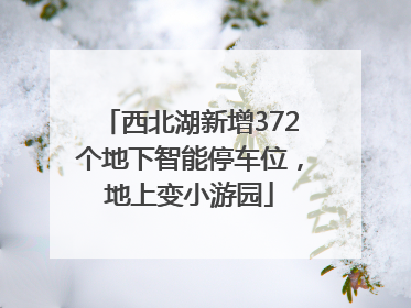 西北湖新增372个地下智能停车位，地上变小游园