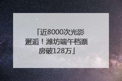 近8000次光影邂逅！潍坊端午档票房破128万
