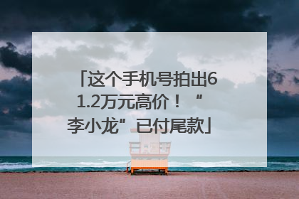 这个手机号拍出61.2万元高价！“李小龙”已付尾款