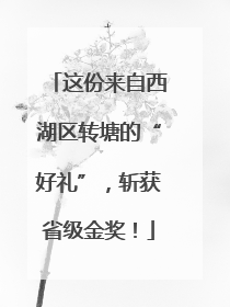 这份来自西湖区转塘的“好礼”，斩获省级金奖！