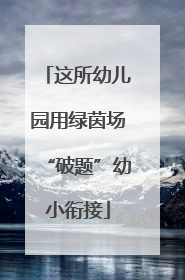 这所幼儿园用绿茵场“破题”幼小衔接