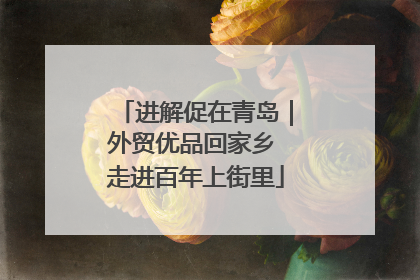 进解促在青岛｜外贸优品回家乡 走进百年上街里