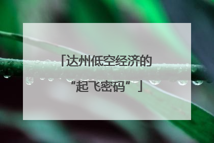 达州低空经济的“起飞密码”