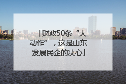 财政50条“大动作”，这是山东发展民企的决心