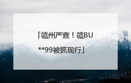 赣州严查！赣BU**99被抓现行