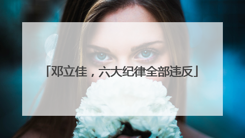 邓立佳，六大纪律全部违反