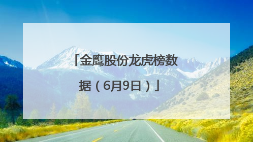 金鹰股份龙虎榜数据（6月9日）
