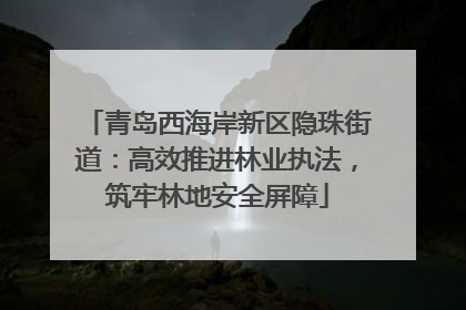 青岛西海岸新区隐珠街道：高效推进林业执法，筑牢林地安全屏障