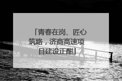 青春在岗、匠心筑路，济商高速项目建设正酣