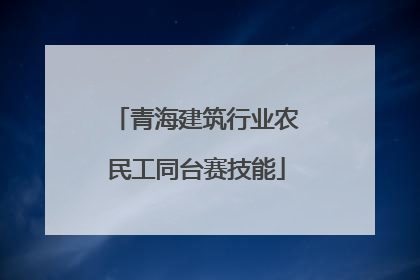 青海建筑行业农民工同台赛技能