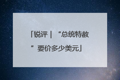 锐评｜“总统特赦”要价多少美元