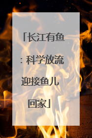 长江有鱼：科学放流 迎接鱼儿回家