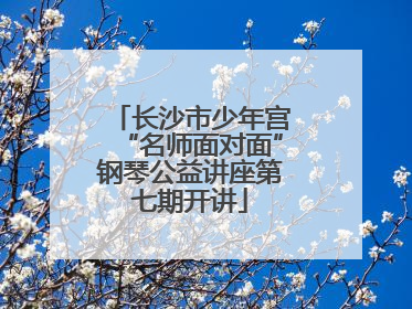长沙市少年宫“名师面对面”钢琴公益讲座第七期开讲