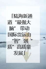 陆海新通道“最强大脑” 带动国际货运由“智”到“质”高质量发展