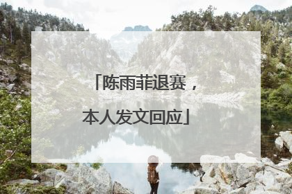 陈雨菲退赛，本人发文回应
