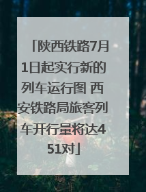 陕西铁路7月1日起实行新的列车运行图 西安铁路局旅客列车开行量将达451对