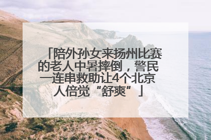 陪外孙女来扬州比赛的老人中暑摔倒，警民一连串救助让4个北京人倍觉“舒爽”
