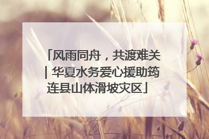 风雨同舟，共渡难关｜华夏水务爱心援助筠连县山体滑坡灾区