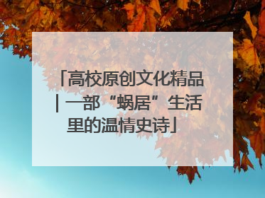 高校原创文化精品｜一部“蜗居”生活里的温情史诗