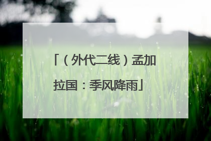 （外代二线）孟加拉国：季风降雨