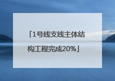 1号线支线主体结构工程完成20%