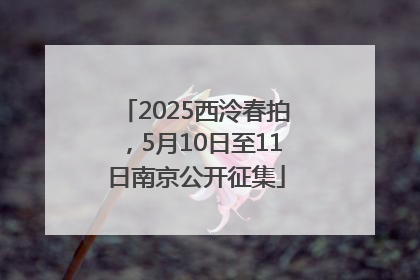 2025西泠春拍，5月10日至11日南京公开征集