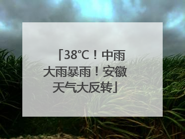 38℃！中雨大雨暴雨！安徽天气大反转