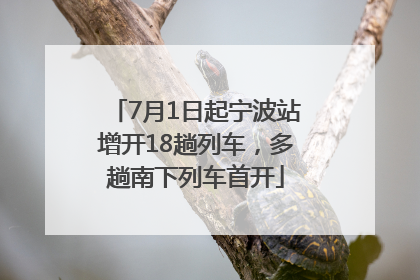 7月1日起宁波站增开18趟列车，多趟南下列车首开